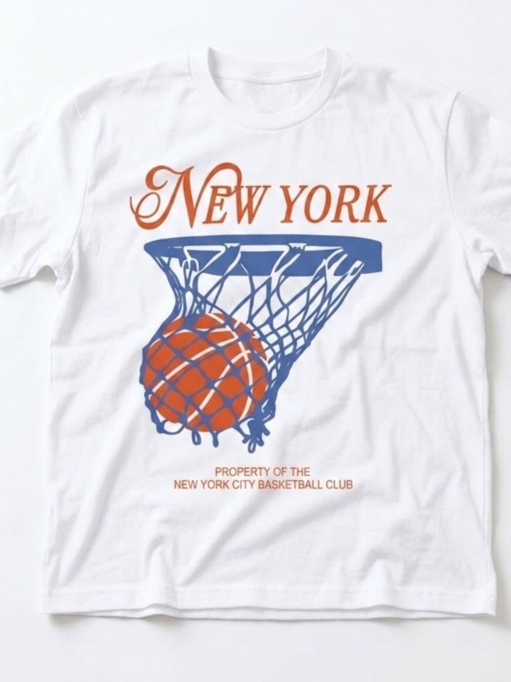 New York Basketball Graphic Tee shirt new in White oversized Size L